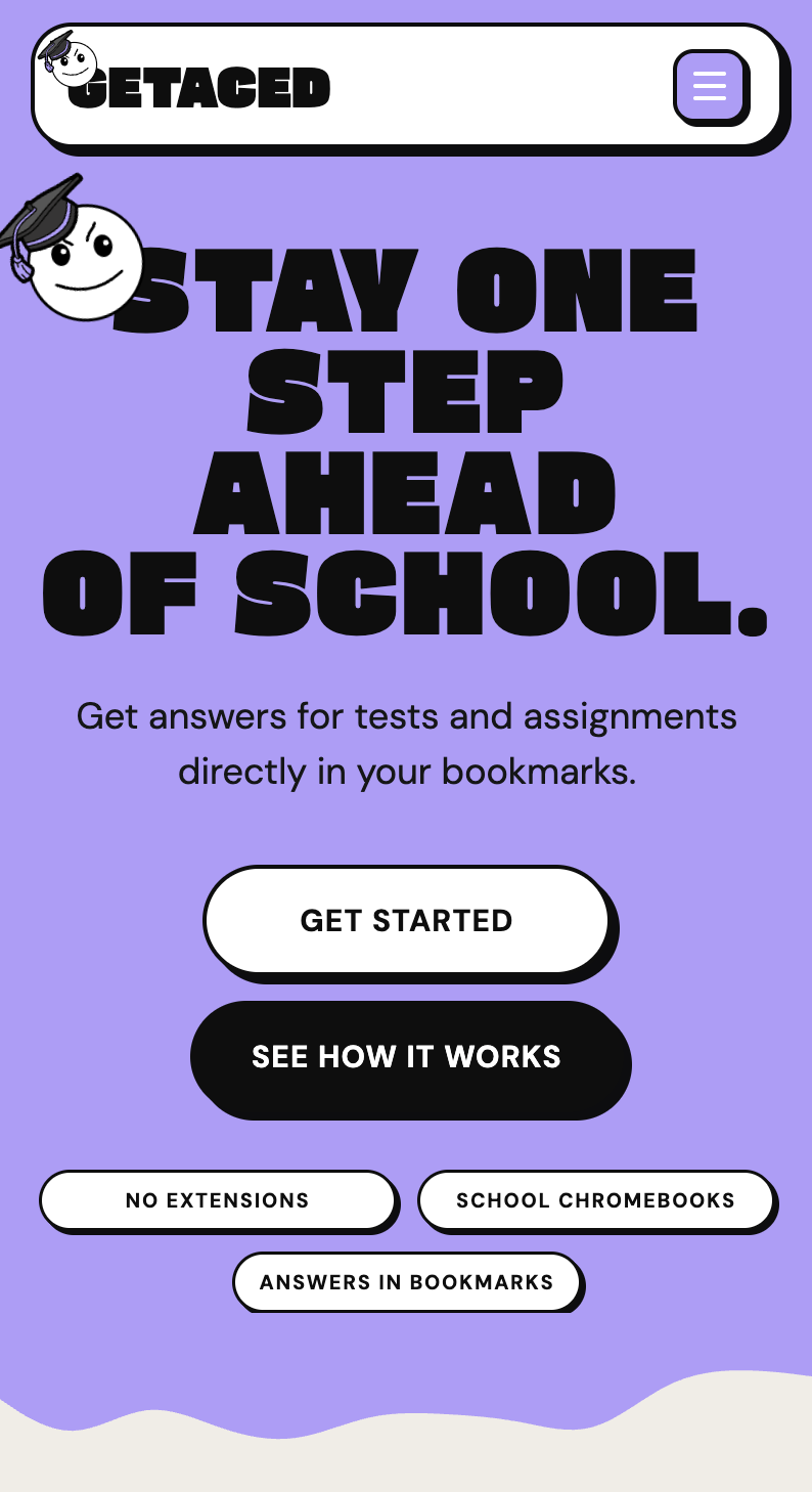 GETACED mobile site — Stay one step ahead hero