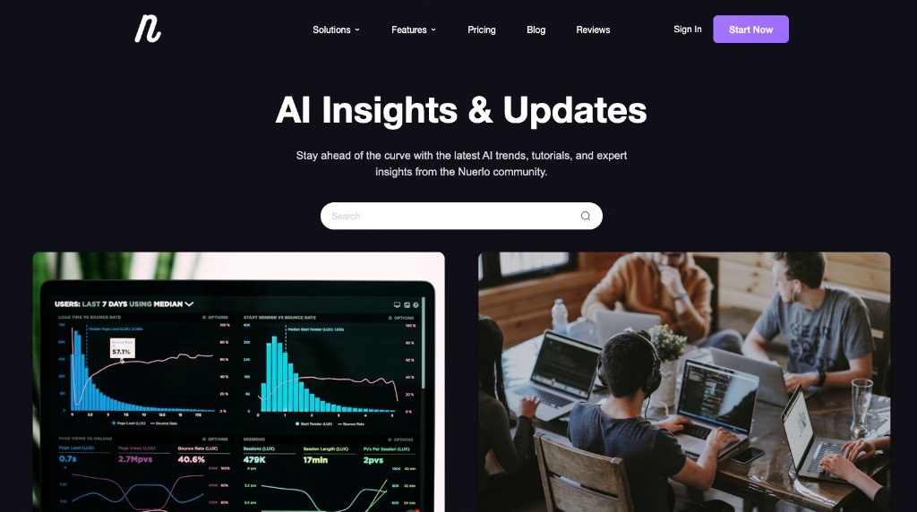 Nuerlo blog — AI Insights & Updates hero and featured cards