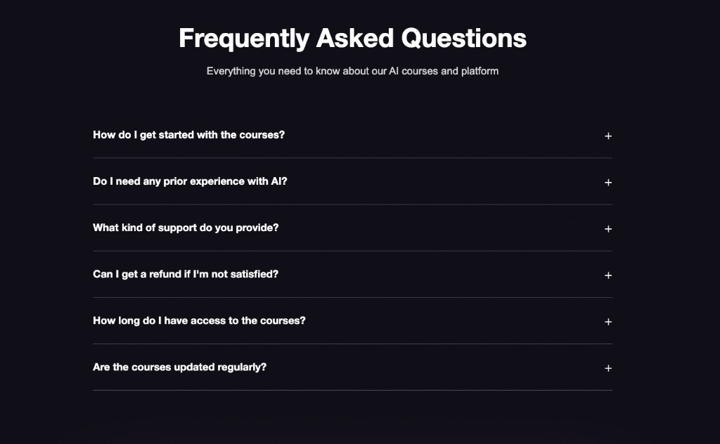 Nuerlo FAQ accordion — common questions before signup