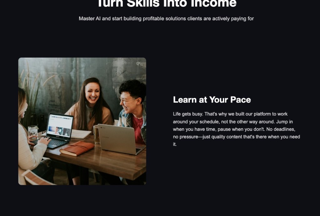 Nuerlo Turn Skills Into Income — Learn at Your Pace feature block