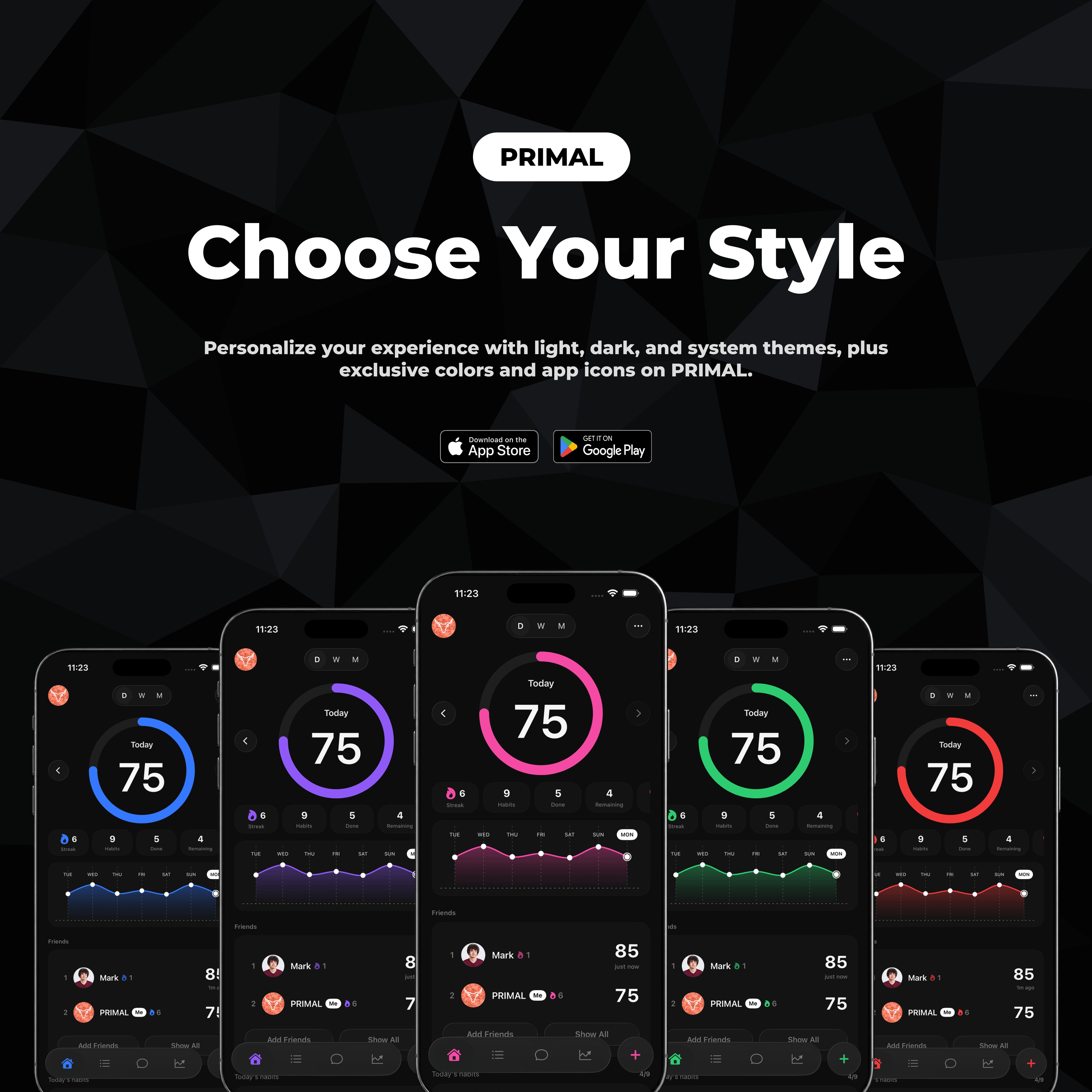 PRIMAL ad — Choose Your Style theme mockups