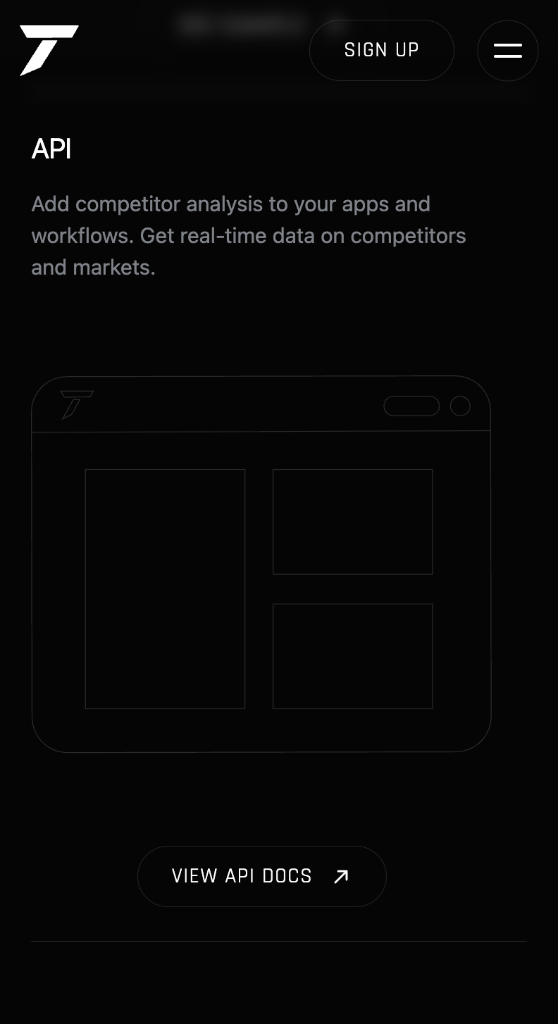Tathor mobile site — API product card