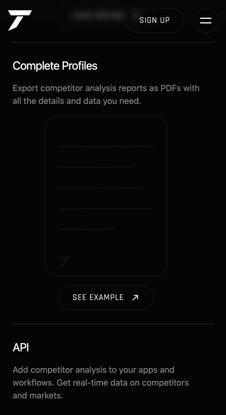 Tathor mobile site — Complete Profiles card