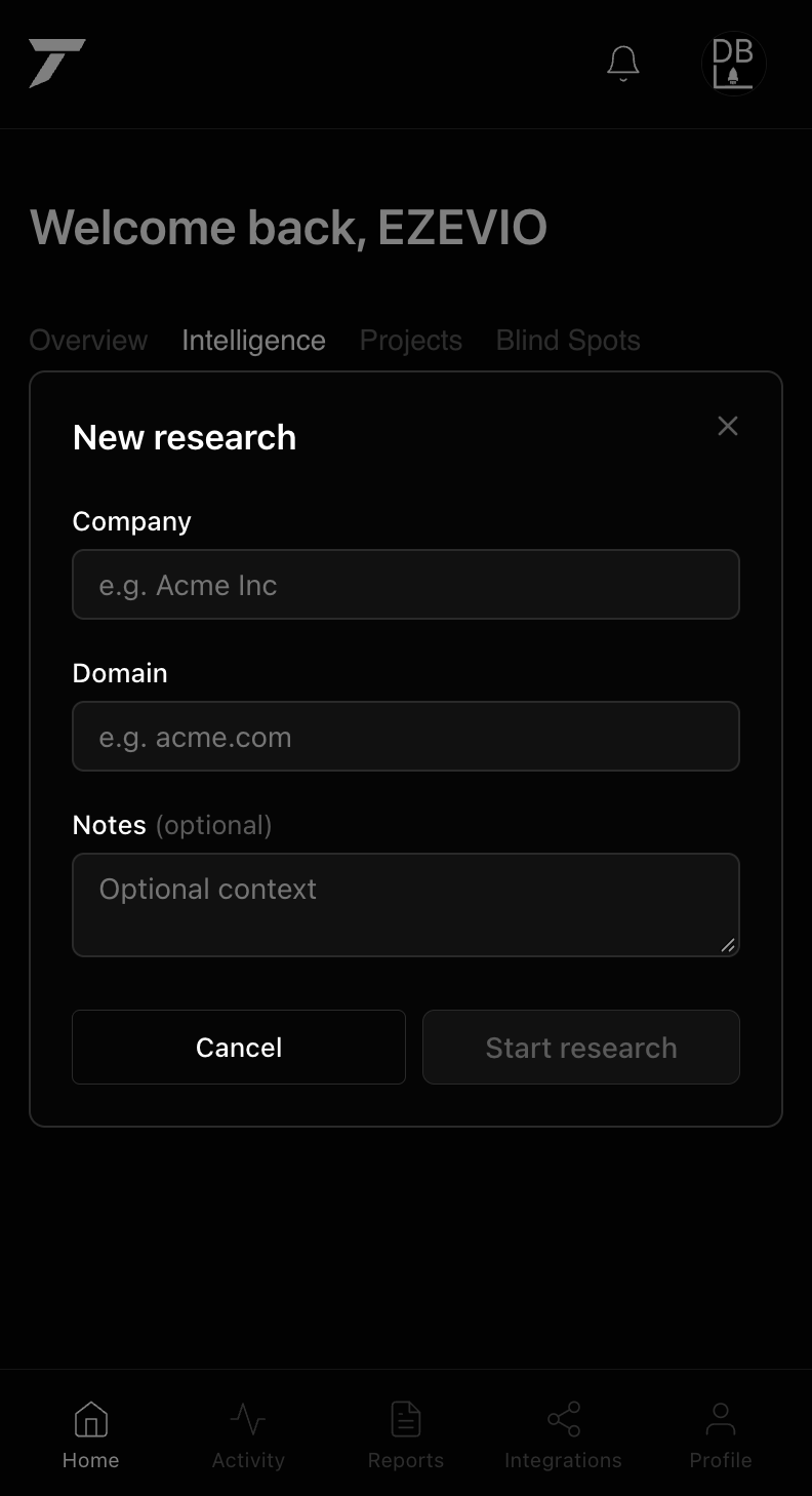 Tathor mobile dashboard — New research