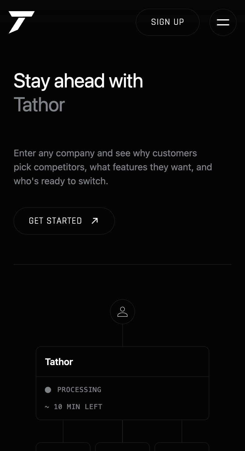 Tathor mobile site — Stay ahead section